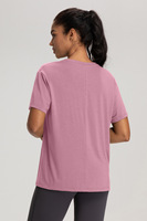 T-shirt d'été pour femme en laine mérinos, haut de yoga ample et respirant qui évacue l'humidité, 7 couleurs disponibles, haut décontracté pour le fitness