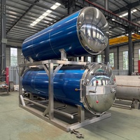 Automatische hogedruk stoom autoclaaf wateronderdompelingsretort sterilisator voor fruit & groenten, 304 roestvrij staal