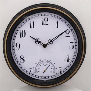 Personalizar 12 pulgadas Vintage cuarzo nórdico jardín <span class=keywords><strong>piscina</strong></span> al aire libre impermeable vintage <span class=keywords><strong>reloj</strong></span> con termómetro decoración Relojes de pared - Product Image 2