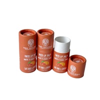 Boîte en carton personnalisée écologique pour baume à lèvres, conteneur vide en kraft pour gloss à lèvres, tube d'emballage en papier pour baume à lèvres