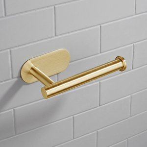 Porte-papier toilette mural en laiton moderne, design ovale minimaliste, accessoire de salle de bain - Product Image 1