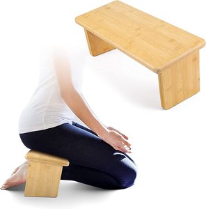 Ergonomic Bamboo Seiza Yoga Benches, Wooden Meditation Chair for Praying, Folding Prayer <strong>Kneeler</strong> <strong>Seat</strong> - Product Image 1