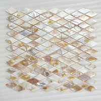 Mosaïque de coquillages en nacre blanche naturelle en forme de losange, carreaux de coquillages pour la décoration intérieure, murale