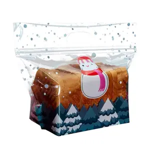 산타 클로스 디자인 플라스틱 스탠드 업 파우치 크리스마스 선물 가방 빵 쿠키 설탕 포장 파우치 포장 가방