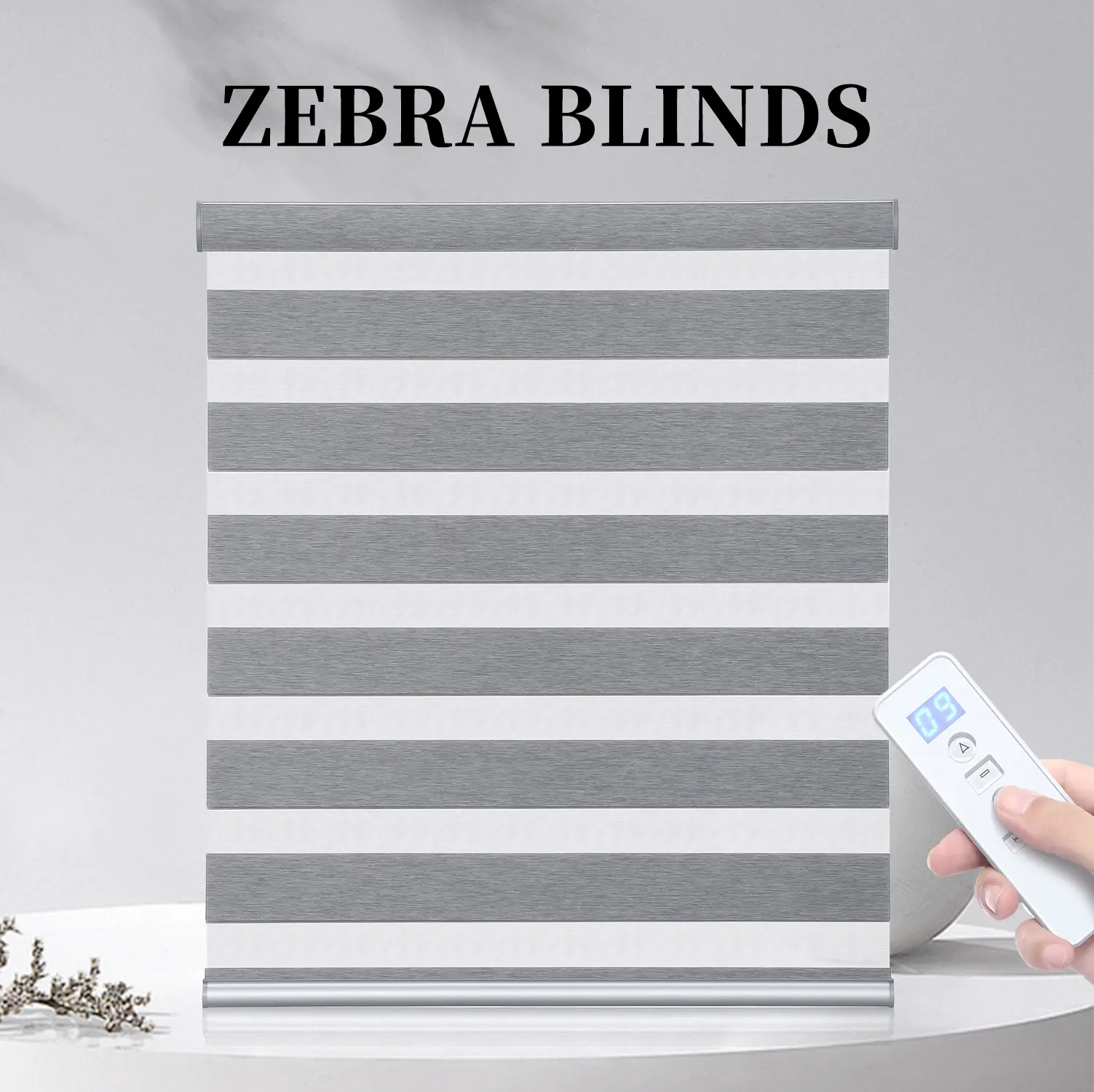 Wholesale Ready Made Factory Blackout Electric Windows Shades Motorized Zebra Shades Vision Fabric Day And Night Roller Blinds