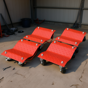 Chariot de transport de véhicules robuste à 4 roues, capacité 6000 lbs, rouge - Product Image 2