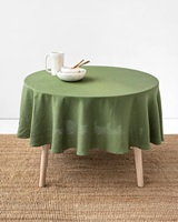 Nappe ronde en lin vert sauge YILUN, nappes rondes pour mariage, nappe ronde de 120 cm pour mariage, sur mesure