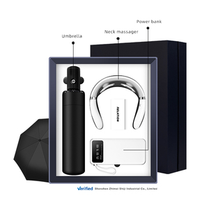 Bộ quà tặng khai trương & lễ cưới của công ty: Ô dù kèm sạc dự phòng & giá đỡ điện thoại tích hợp máy massage cổ - Product Image 2