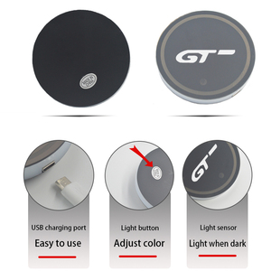 Support de dessous de verre de tasse d'eau de voiture lumineuse 7 lumière d'ambiance menée par voiture de charge d'USB colorée pour <span class=keywords><strong>Peugeot</strong></span> 3008 <span class=keywords><strong>GT</strong></span> <span class=keywords><strong>308</strong></span> 4008 5008 508 - Product Image 5