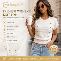 Pull en maille asymétrique pour femme, hiver, col semi-montant, manches longues, coupe ajustée, devant long, logo embossé personnalisé, double boutonnage