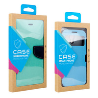 Boîtes d'emballage pour téléphone auto-érectables en kraft biodégradable avec logo personnalisé, doublure en éponge pour accessoires de téléphone portable