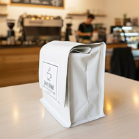 Sacs à café personnalisés, sachets de café recyclables, sacs à fond plat avec fermeture à lien métallique pour l'emballage du café