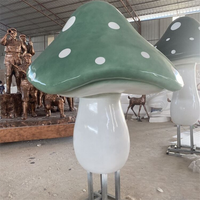 Statue de champignon en résine pour décoration de parc extérieur, grande statue de champignon en fibre de verre, sculpture de maison de champignon