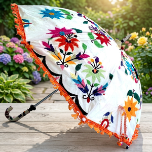 Beau Fil Blanc travail Bohème Parapluie - Product Image 1