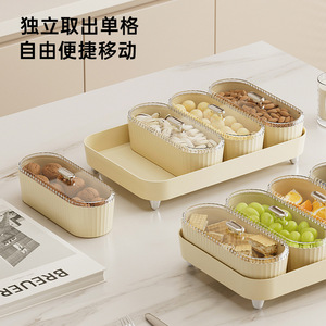 ถาดผลไม้พร้อมฝาปิด 4 ช่อง ทรงสี่เหลี่ยม แบบตั้งได้ กล่องเก็บอาหาร - Product Image 4