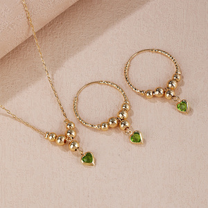 Conjuntos de Joyería Africana de Moda Kinnear de Alta Calidad para Mujer, Chapados en Oro de 18k que No se Deslustran, Juego de Aretes y Collar con Forma de Corazón al por Mayor - Product Image 2