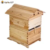 Colmena de miel automática de madera de cedro recubierta de cera china, 7 marcos automáticos, equipo de apicultura, herramienta