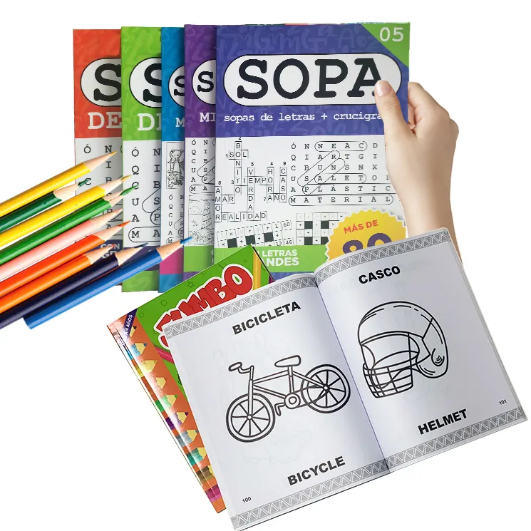 Livret imprimé en couleur pour enfants en gros Impression personnalisée Éducation des enfants Dessin comique Livre de coloriage