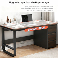Escritorio de Madera Resistente y Moderno con Soporte para CPU y 3 Cajones - Duradero y Ecológico para Estudio y Uso Doméstico