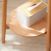 Mesa auxiliar de madera para sala de estar, mueble de dormitorio y espacios pequeños, con almacenamiento, moderna, fácil montaje, mesa de centro lateral redonda