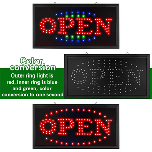 Chinese High Quality Low Price Customizable <b>LED</b> Open <b>Sign</b> Board for Advertising Office Bar Use PC Hanging Installation - Product Image 5