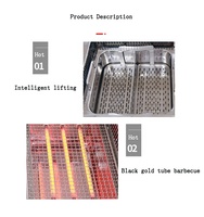 Table pour barbecue de restaurant, pot chaud, avec tube en acier noir et or, équipement pour le four