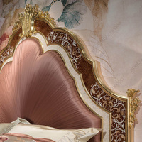 Villa Palast Muschel blau Europäische Royal Luxus Schlafzimmer möbel elegante antike Französisch King Size Pink Royal Schlafzimmer Set Bett