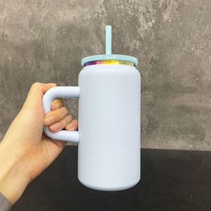 25 Pack Custom logo Clearance Sale 16oz rainbow Plated Stainless Steel Insulated <b>Mason</b> <b>Jar</b> <b>with</b> Handle and <b>Lids</b> Straw - Product Image 3