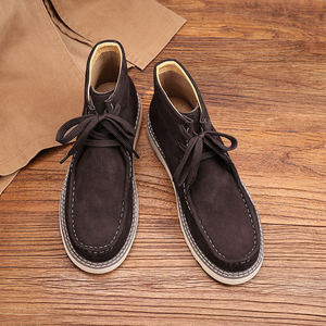 Botas de Ante para Hombre, Estilo Chelsea Occidental, con Plataforma, de Alta Calidad, Cuero Genuino, Venta al Por Mayor - Product Image 3