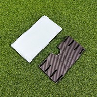 SwingPerefect Golf Grande Planche de Putting Carrée en Fibre de Carbone 18,6 cm avec Retour Tactile, Aide à l'Entraînement Progressif Tee Gate, 110g