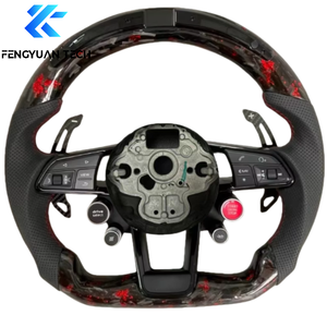 Volante Deportivo Personalizado con Calefacción, LED, Cuero y Alcántara, Fibra de Carbono Forjada para VW <span class=keywords><strong>Golf</strong></span> 7R/GTI/MK7/Golf7.5/<span class=keywords><strong>Sportsvan</strong></span>/Lamando/<span class=keywords><strong>R</strong></span>-<span class=keywords><strong>Line</strong></span> - Product Image 5