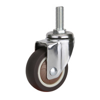 Roulettes pivotantes de 1 pouce en caoutchouc TPR avec roulement à billes, légères, largeur 25mm, diamètre 75mm-100mm, style rigide
