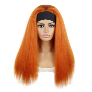 Chất Lượng Cao Dài Màu Đen 24 Inch Headband Tóc Giả Tổng Hợp Turban Bọc-Tóc Giả Afro Headwrap Tóc Giả Cho Ăn Mặc - Product Image 3