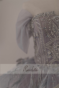Ruolai-<span class=keywords><strong>vestido</strong></span> de noche de diseñador sin tirantes LWC6788, púrpura, <span class=keywords><strong>lila</strong></span>, <span class=keywords><strong>para</strong></span> fiesta, con plumas escalonadas, sin hombros, <span class=keywords><strong>para</strong></span> <span class=keywords><strong>mujer</strong></span> - Product Image 5
