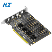 Kartu Ekspansi PCIe X16 ke 24 Port untuk 3.0, Bifurkasi PCIe Diperlukan, 6Gbps untuk Adapter HDD SSD RAID Array PCB, Tersedia