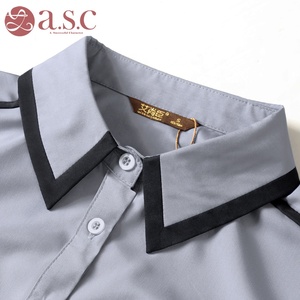 Camisa de mujer de oficina de alta moda personalizada blanca formal con cuello mandarín y decoración de botones tejida temporada de primavera - Product Image 6