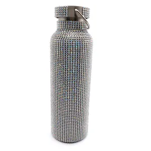 Sparkling Diamond Thermos flaschen Tragbare Edelstahl Kristall Strass Wasser flasche für Männer Frauen trinken Thermo flasche