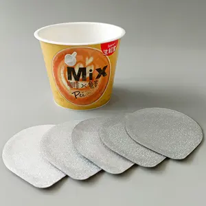 Gobelet à crème glacée de 200 ml 7 oz IML logo personnalisé emballage de yaourt gobelets en plastique avec feuille d'aluminium et couvercle en plastique