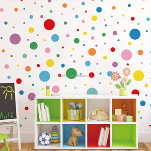 Adesivi <span class=keywords><strong>murali</strong></span> a <span class=keywords><strong>pois</strong></span> di colore del fumetto camera da letto bambini asilo sfondo decorazione della parete adesivi autoadesivi - Product Image 1