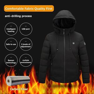 Giacca <span class=keywords><strong>Safari</strong></span> Unisex Personalizzata Antivento Impermeabile con Zip Lunga, Fornitura ODM Invernale, <span class=keywords><strong>Abbigliamento</strong></span> Imbottito Riscaldato USB Ricaricabile - Product Image 3