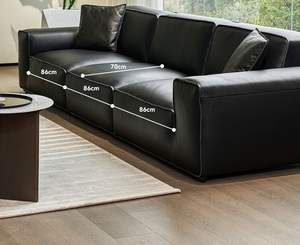 طقم أريكة جلدية عصرية إيطالية التصميم أريكة فاخرة مركبة لغرفة المعيشة أو الفندق أو الشقة - Product Image 4