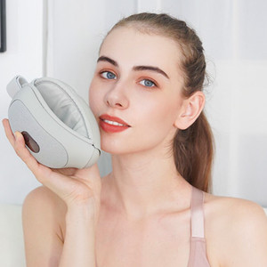 Rechargeable <b>Heated</b> Eye Massager With Infrared Therapy For Stress Relief And Sleep Improvement Gray Color Type C <b>USB</b> Charging - Product Image 2