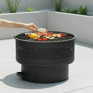 <span class=keywords><strong>Chimenea</strong></span> Redonda Grande <span class=keywords><strong>de</strong></span> Metal para Exteriores, Brasero <span class=keywords><strong>de</strong></span> Acero Resistente a la Intemperie, Brasero para Patio, Jardín, Fiestas y Entretenimiento - Product Image 5