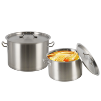 Ustensiles de cuisine modernes, casserole courte à double poignée, batterie de cuisine antiadhésive, ensemble de casseroles en acier inoxydable 304 avec couvercle