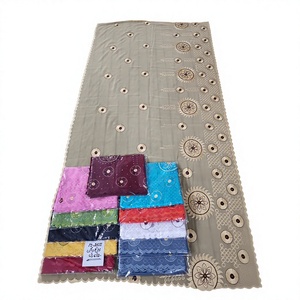 Wholesale Women Chiffon Floral Embroidered Headscarf Shawl Lightweight Breathable Long Wrap All Season Daily Wear - Product Image 1