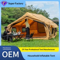 Tente de camping gonflable super grande pour l'extérieur, une pièce, un salon, imperméable, anti-UV, quatre saisons, double couche, maille, 2 personnes