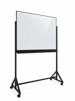 Tableau blanc magnétique mobile sur pied en fer robuste avec plateau à marqueurs intégral, en verre trempé de 4 mm, personnalisable OEM/ODM, 36x48' / 48x74'