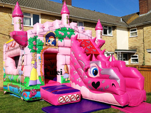 Jeux d'extérieur gonflable pour enfants, parc d'attractions extérieur, château princesse rose, toboggan, pour filles, maison à rebond pour cérémonies - Product Image 6