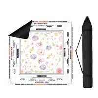 Tapis de jeu de mahjong imprimé sur mesure, motif floral vintage, couverture de table en caoutchouc antidérapante, tapis de jeu silencieux avec sac de transport