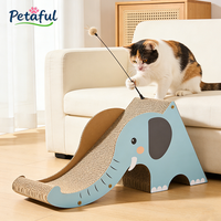 Arbre à chat en forme d'éléphant certifié FSC, design ondulé, multifonctionnel, écologique, toutes saisons, haute densité, durable